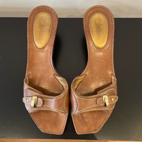 Cole Haan Brown leather mules slippers sandals size 7 - Picture 1 of 8